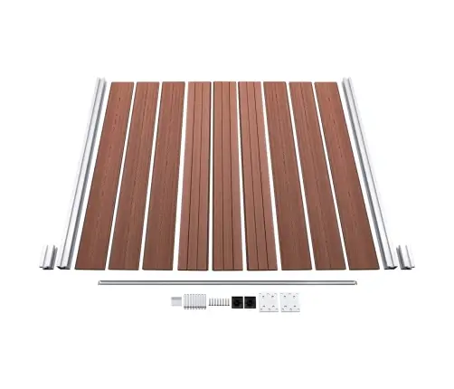 Dārza Žogs, 7 Kvadrāta, 1 Slīps Panelis, 1311X186 Cm, Brūns Wpc Vidaxl