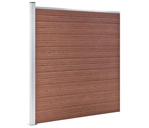 Dārza Žogs, 10 Kvadrāta, 1 Slīps Panelis, 1830X186Cm, Brūns Wpc Vidaxl