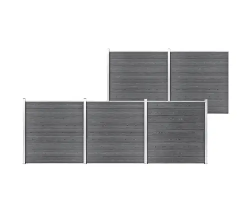 Dārza Žogs, Pelēks, 872X186 Cm, Wpc Vidaxl