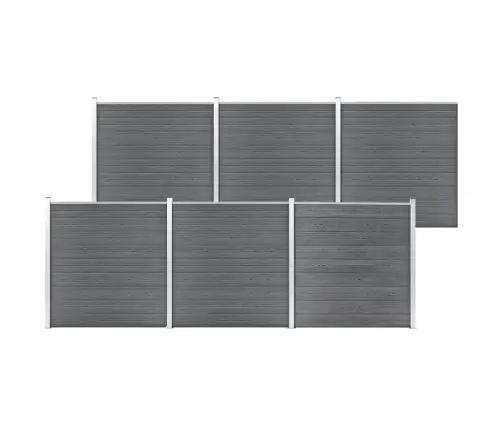 Dārza Žogs, Pelēks, 1045X186 Cm, Wpc Vidaxl