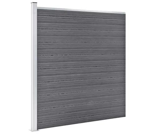 Dārza Žogs, 5 Kvadrāta, 1 Slīps Panelis, 965X186 Cm, Pelēks Wpc Vidaxl