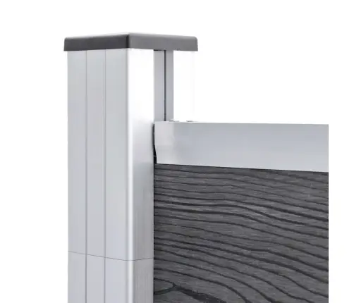 Dārza Žogs, 7 Kvadrāta, 1 Slīps Panelis, 1311X186Cm, Pelēks Wpc Vidaxl