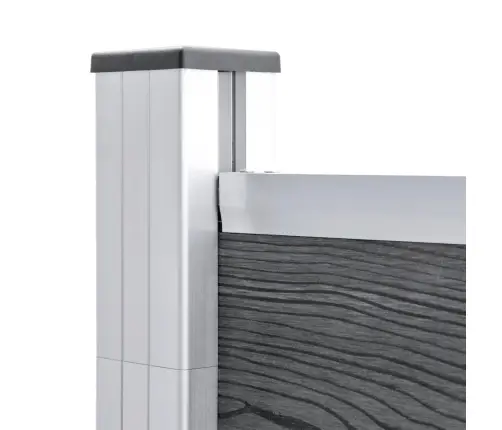 Dārza Žogs, 9 Kvadrāta, 1 Slīps Panelis, 1657X186Cm, Pelēks Wpc Vidaxl