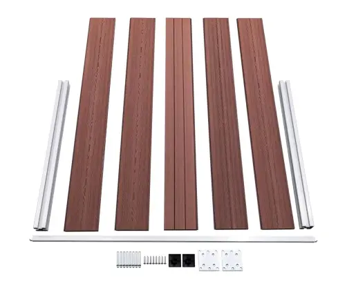 Dārza Žogs, 353X106 Cm, Brūns Wpc Vidaxl