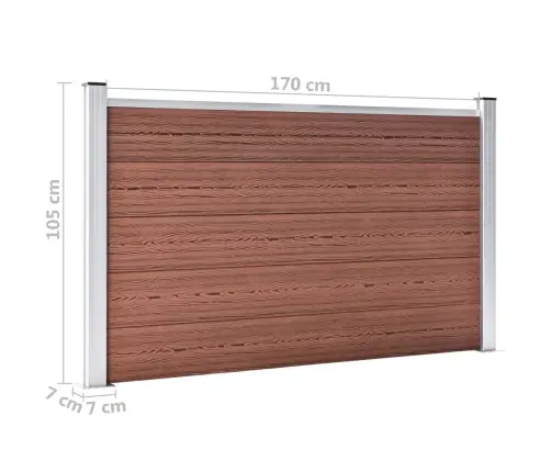 Dārza Žogs, 353X106 Cm, Brūns Wpc Vidaxl