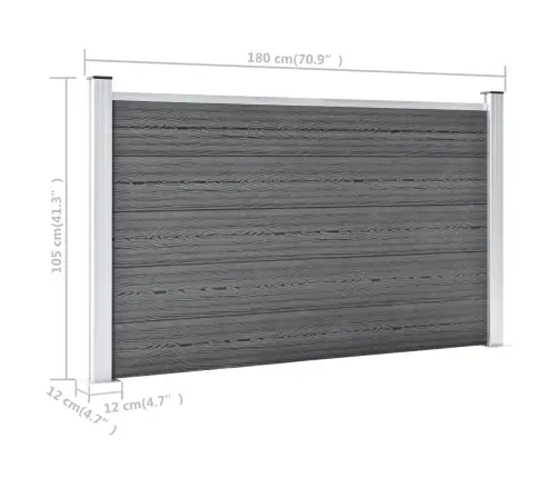 Sodo Tvora, Pilkos Spalvos, 353X106cm Wpc (49073+49075)