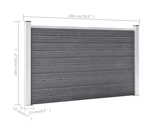 Sodo Tvora, Pilkos Spalvos, 699X106cm Wpc (49073+3X49075)