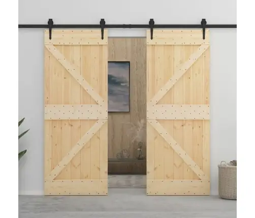 Durvis, 80X210 Cm, Priedes Masīvkoks Vidaxl