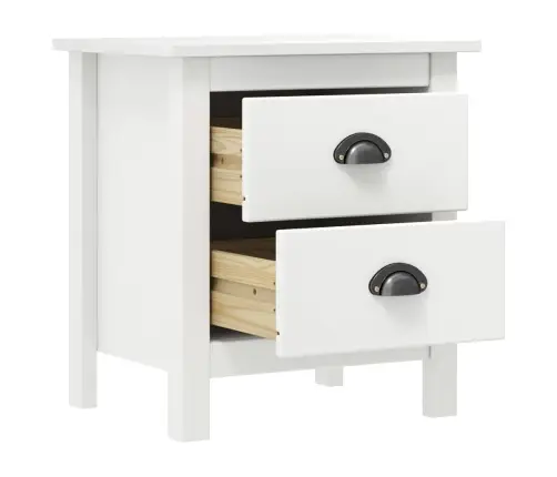 Naktinė Spintelė Hill, Balta, 46X35X49,5cm Pušies Masyvas