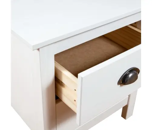 Naktinė Spintelė Hill, Balta, 46X35X49,5cm Pušies Masyvas