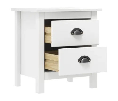 Naktsskapīši Hill, 2 Gab, Balti, 46X35X49,5 Cm, Priede Vidaxl