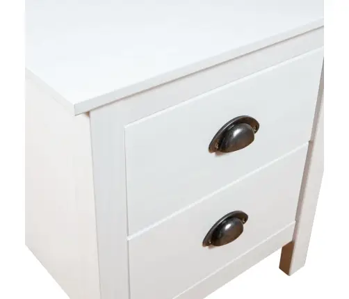 Naktsskapīši Hill, 2 Gab, Balti, 46X35X49,5 Cm, Priede Vidaxl