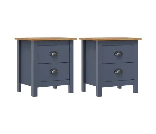 Naktsskapīši Hill, 2 Gab, Pelēki, 46X35X49,5 Cm, Priede Vidaxl