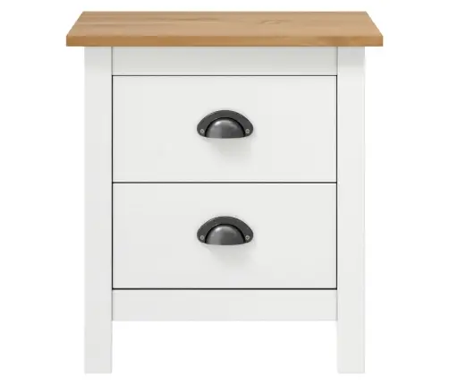 Naktinės Spintelės Hill, 2Vnt., Baltos, 46X35X49,5cm Pušis