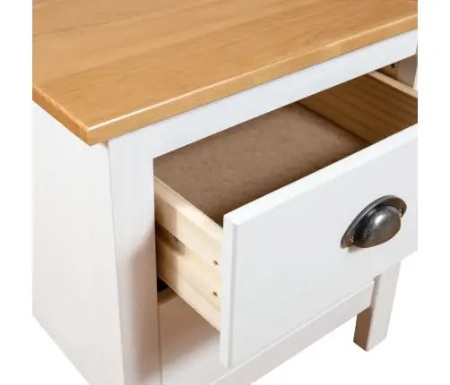 Naktinės Spintelės Hill, 2Vnt., Baltos, 46X35X49,5cm Pušis