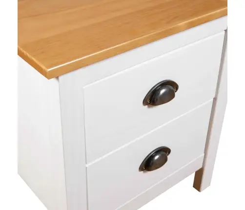 Naktinės Spintelės Hill, 2Vnt., Baltos, 46X35X49,5cm Pušis