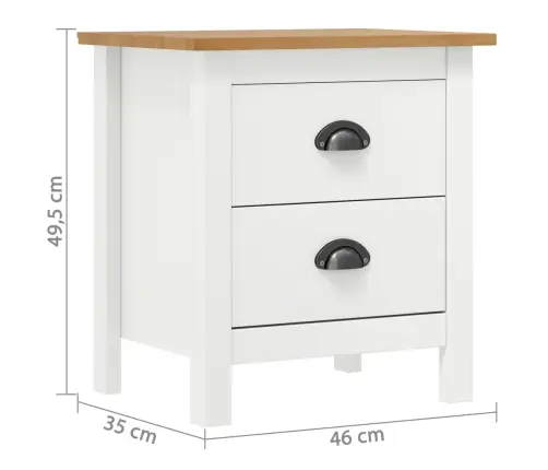 Naktinės Spintelės Hill, 2Vnt., Baltos, 46X35X49,5cm Pušis