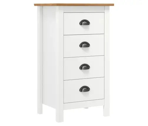 Šoninė Spintelė Hill, Balta, 46X35X80cm Pušies Masyvas