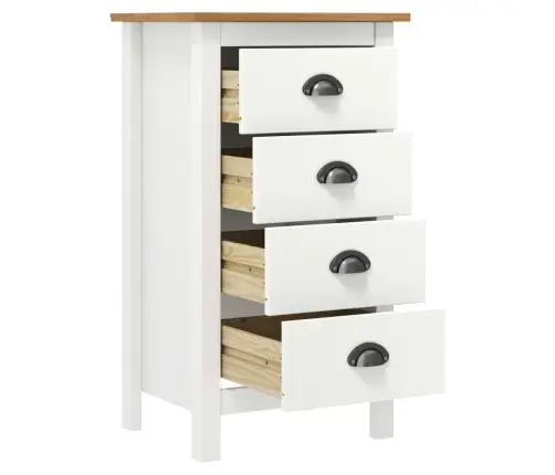 Šoninė Spintelė Hill, Balta, 46X35X80cm Pušies Masyvas