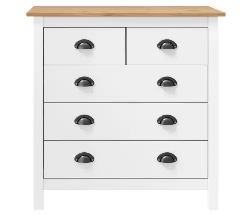 Kumode Hill, Balta, 79X40X80 Cm, Priedes Masīvkoks Vidaxl