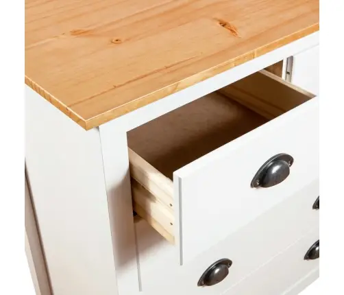 Kumode Hill, Balta, 79X40X80 Cm, Priedes Masīvkoks Vidaxl