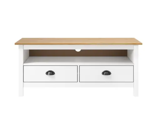 Televizoriaus Spintelė Hill, Balta, 110X40X47cm Pušies Masyvas
