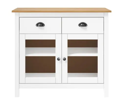 Kumode Hill, Balta, 90X40X80 Cm, Priedes Masīvkoks Vidaxl