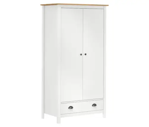 Drabužių Spinta Hill, Balta, 89X50X170cm Pušis, 2 Durų