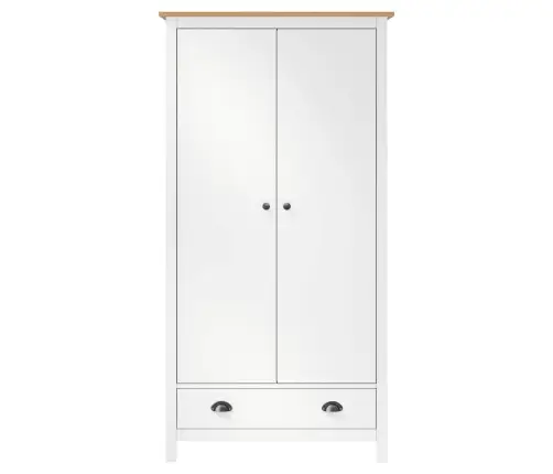Drabužių Spinta Hill, Balta, 89X50X170cm Pušis, 2 Durų