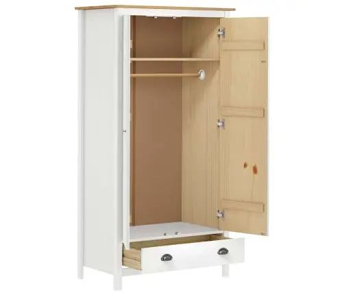 Drabužių Spinta Hill, Balta, 89X50X170cm Pušis, 2 Durų