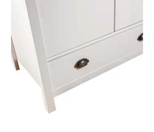 Skapis Hill, 3 Durvis, Balts, 127X50X170 Cm, Priedes Masīvkoks Vidaxl