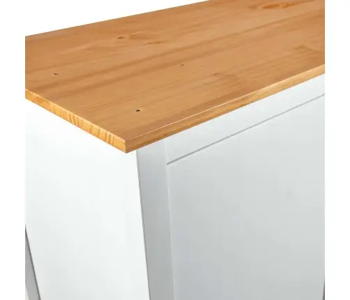 Skapis Hill, 3 Durvis, Balts, 127X50X170 Cm, Priedes Masīvkoks Vidaxl