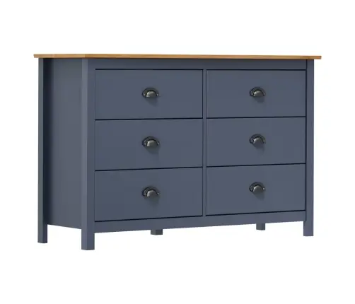 Kumode Hill, Pelēka, 125X40X80 Cm, Priedes Masīvkoks Vidaxl