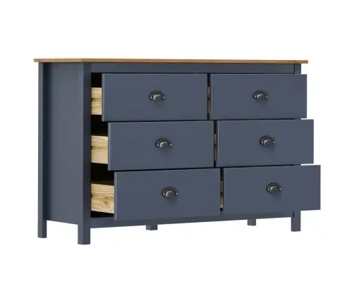 Kumode Hill, Pelēka, 125X40X80 Cm, Priedes Masīvkoks Vidaxl