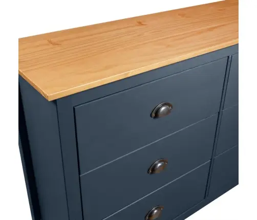 Kumode Hill, Pelēka, 125X40X80 Cm, Priedes Masīvkoks Vidaxl