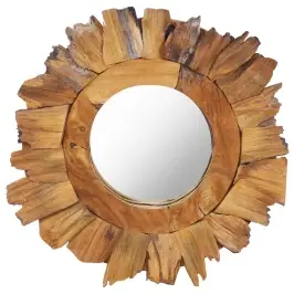 Seinapeegel, 40 cm Tiikpuu, Ümmargune