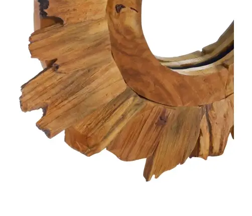 Sienas Spogulis, 40 Cm, Apaļš, Tīkkoks Vidaxl