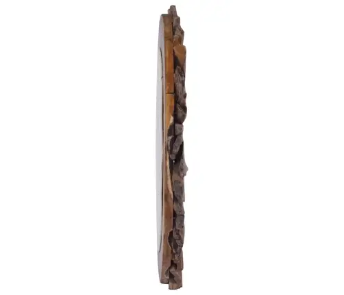 Sienas Spogulis, 60 Cm, Apaļš, Tīkkoks Vidaxl