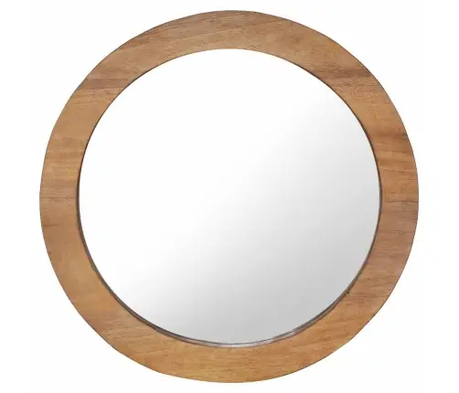 Sienas Spogulis, 60 Cm, Apaļš, Tīkkoks Vidaxl