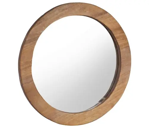 Sienas Spogulis, 60 Cm, Apaļš, Tīkkoks Vidaxl