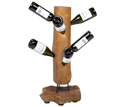 Stovas Vynui Skirtas 8 Buteliams, 40X30X80cm Tikmedžio Masyvas