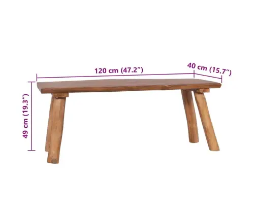 Dārza Sols, 120 Cm, Masīvs Tīkkoks Vidaxl