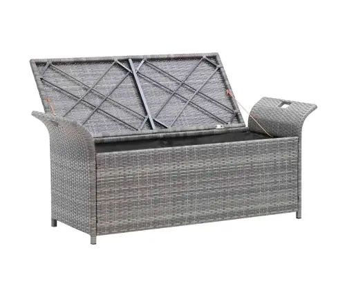 Suoliukas-Daiktadėžė Su Čiužinuku, Pilkas, 138cm Poliratanas