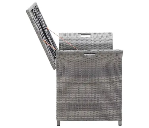 Suoliukas-Daiktadėžė Su Čiužinuku, Pilkas, 138cm Poliratanas