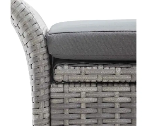 Suoliukas-Daiktadėžė Su Čiužinuku, Pilkas, 138cm Poliratanas