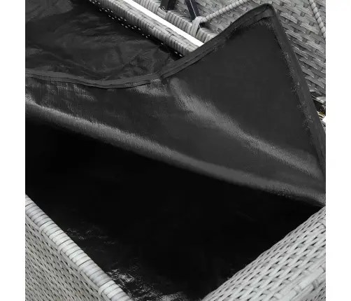 Suoliukas-Daiktadėžė Su Čiužinuku, Pilkas, 138cm Poliratanas