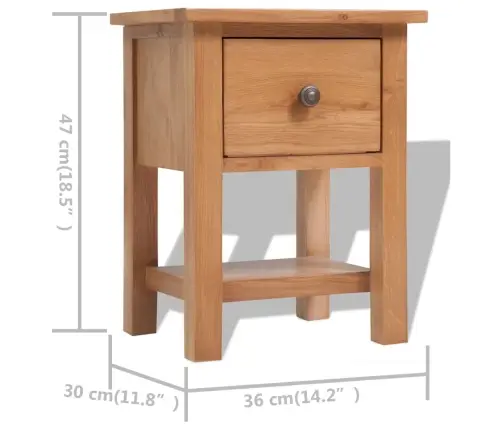Naktiniai Staliukai, 2Vnt., 36X30X47cm Ąžuolo Medienos Masyvas