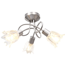 Griestu Lampa Ar Stikla Abažūriem, 3 E14 Spuldzes, Tulpju Forma Vidaxl