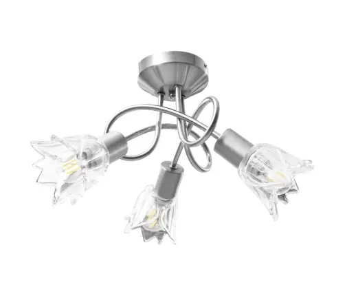 Griestu Lampa Ar Stikla Abažūriem, 3 E14 Spuldzes, Tulpju Forma Vidaxl