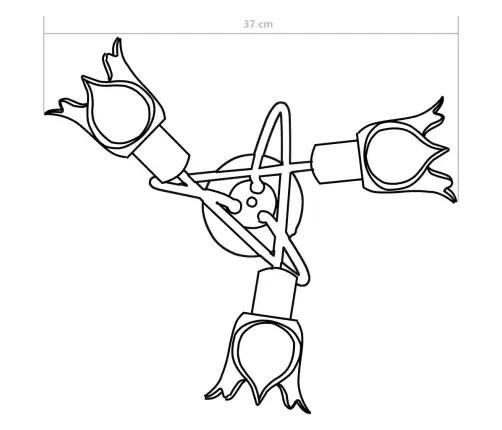 Griestu Lampa Ar Stikla Abažūriem, 3 E14 Spuldzes, Tulpju Forma Vidaxl